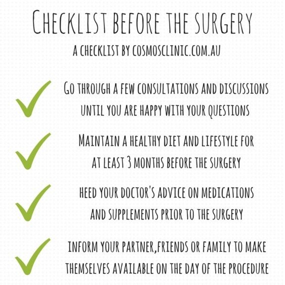 Liposuction Pre Checklist